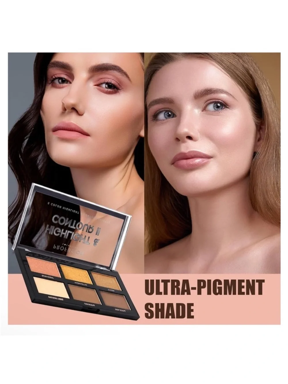 PROFUSION Cosmetics Highlight & Contour II Six Color Palette NEW Retail $30