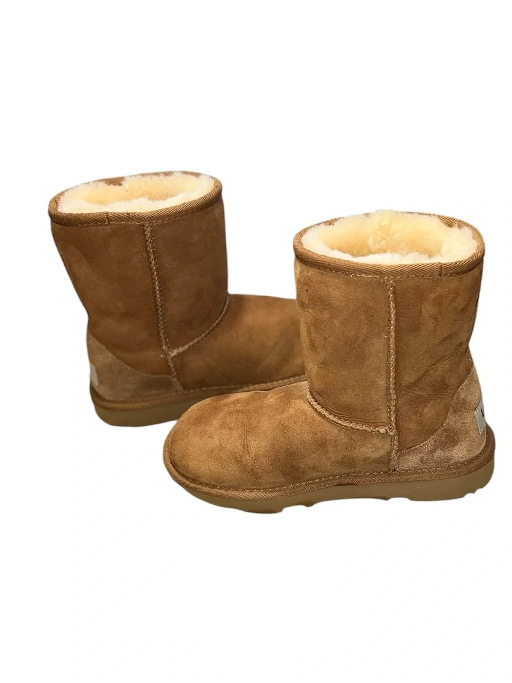 UGG Classic II Chestnut Sheepskin Boots Kids Size 1 Youth EU 32 Genuine Suede