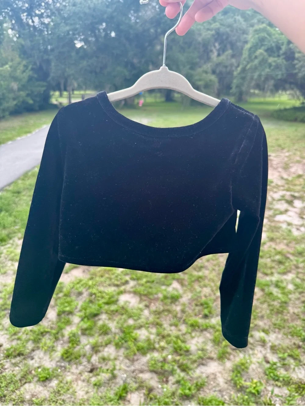 The Children's Place Black Velvet Bolero with Crystal Button
