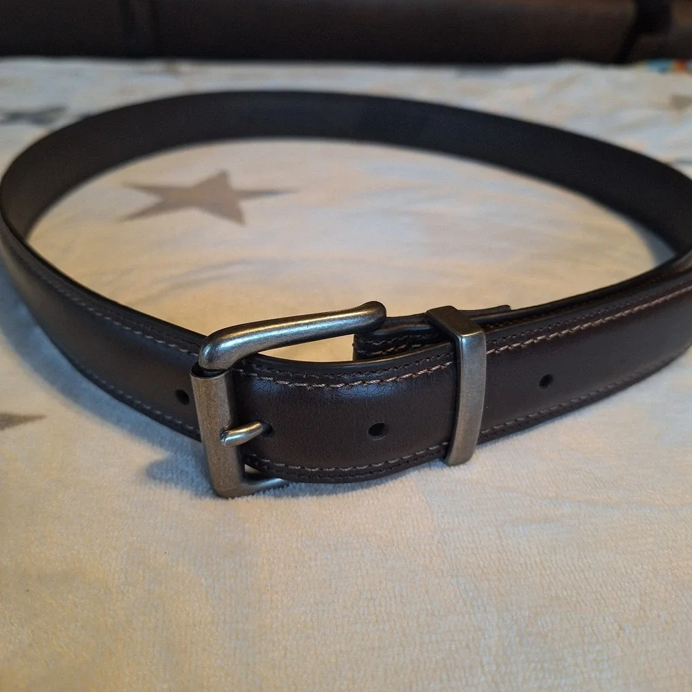 Dickies Brown Leather Lined Belt Classic Preppy Size 40