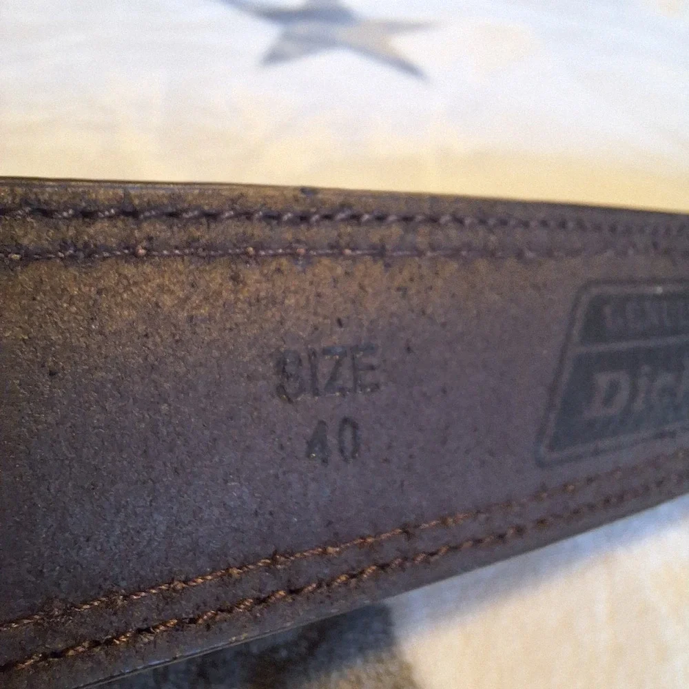 Dickies Brown Leather Lined Belt Classic Preppy Size 40