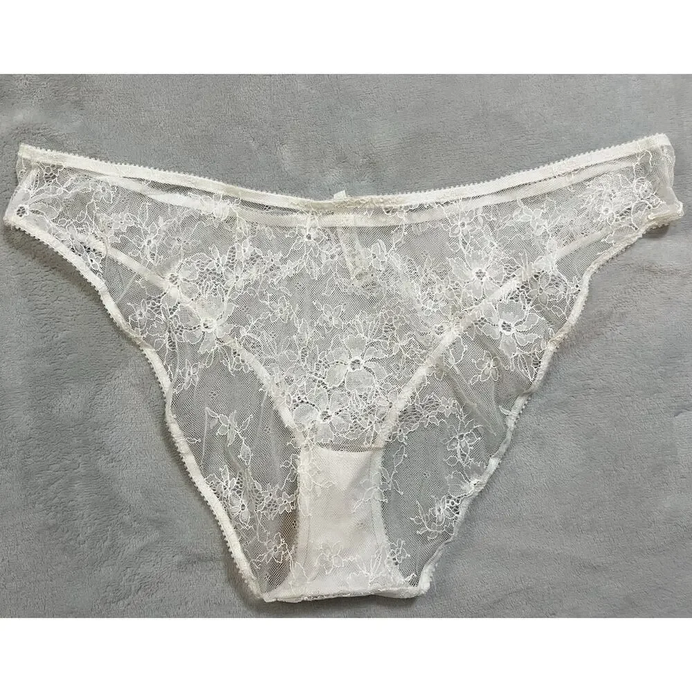 Skims 4X Ultra Fine Floral Lace Bikini Panties in Marble Delicate NEW with tags
