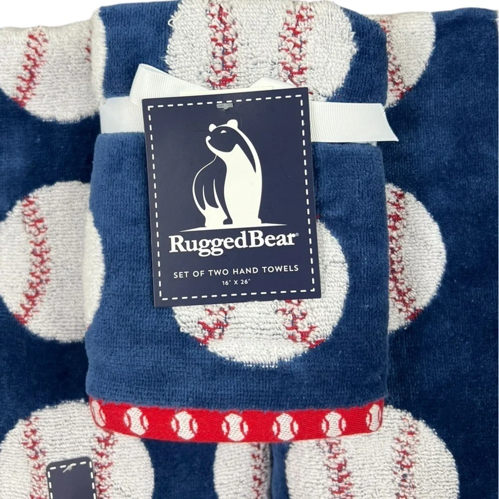 Rugged Bear - ‘Baseball’ bath towel set. NWT Firm! No offers please!