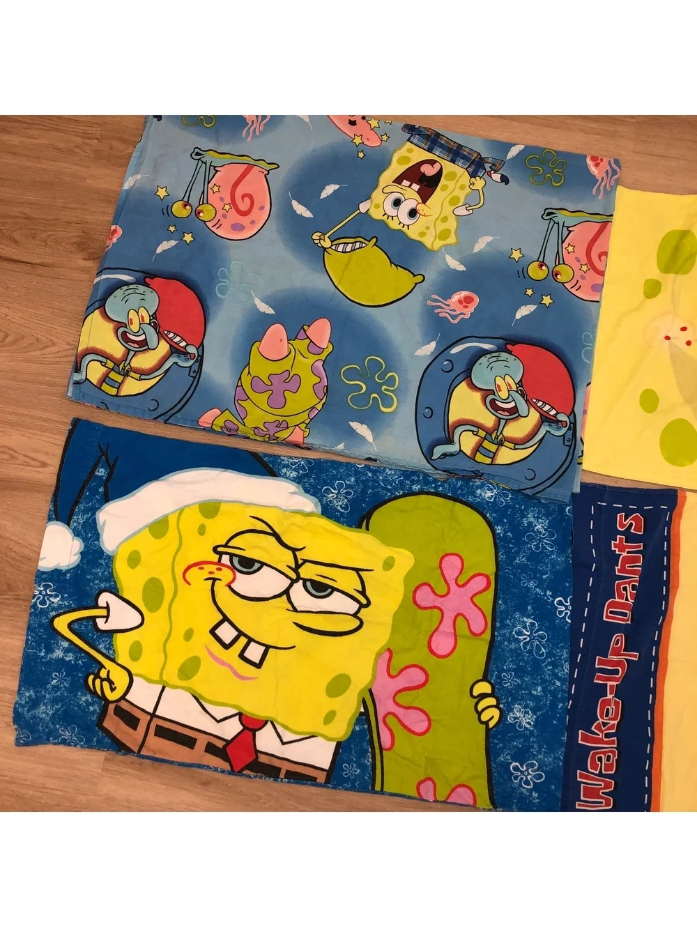 VINTAGE SPONGEBOB SQUAREPANTS PILLOWCASE BED SHEET SET GARY PATRICK SQUIDWARD