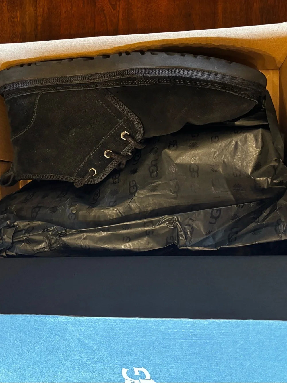 UGG Men's Black Suede Chukka Boots with Fleece Lining