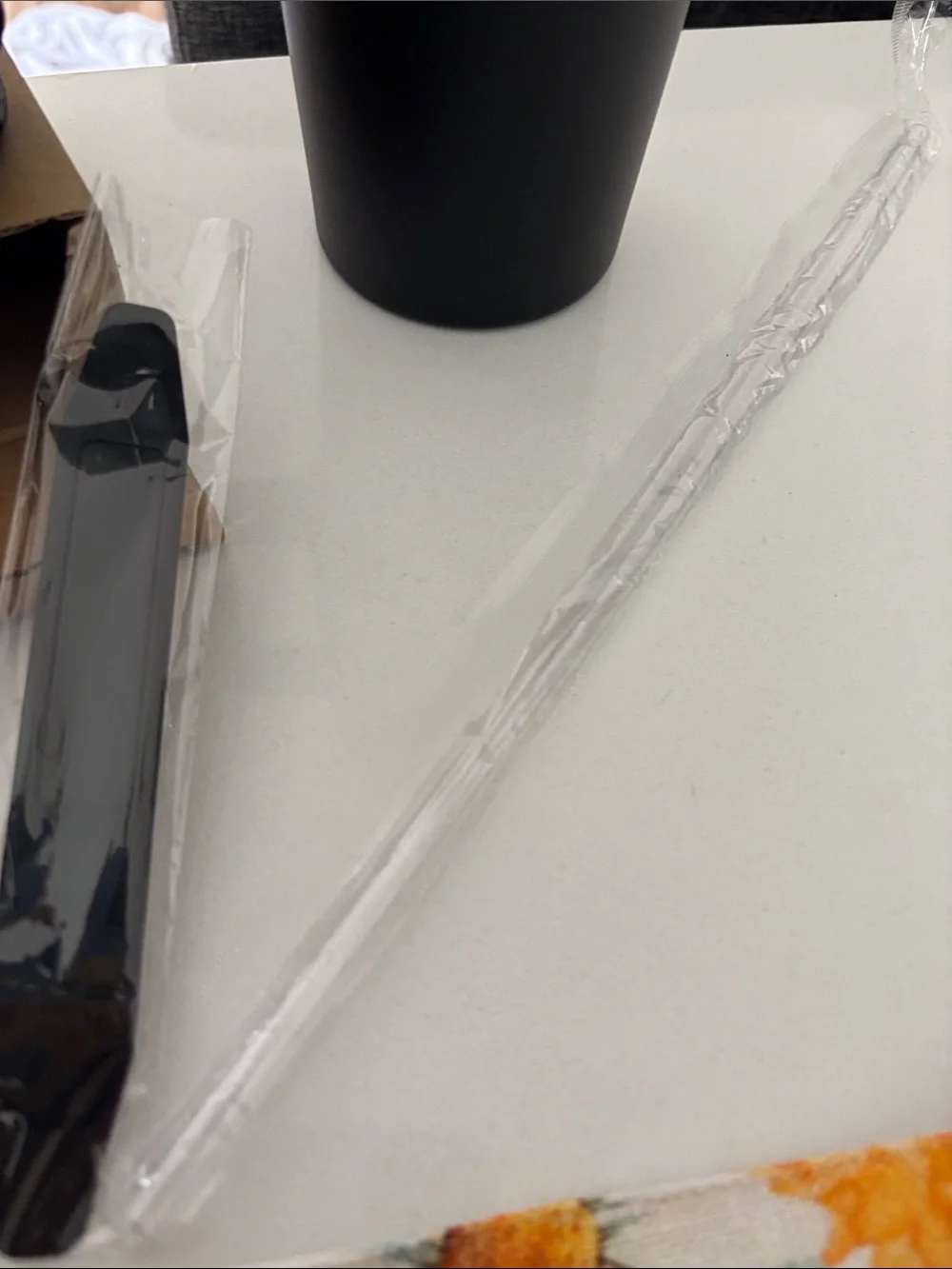 Black Insulated Tumbler Mug with Handle and Straw 40oz