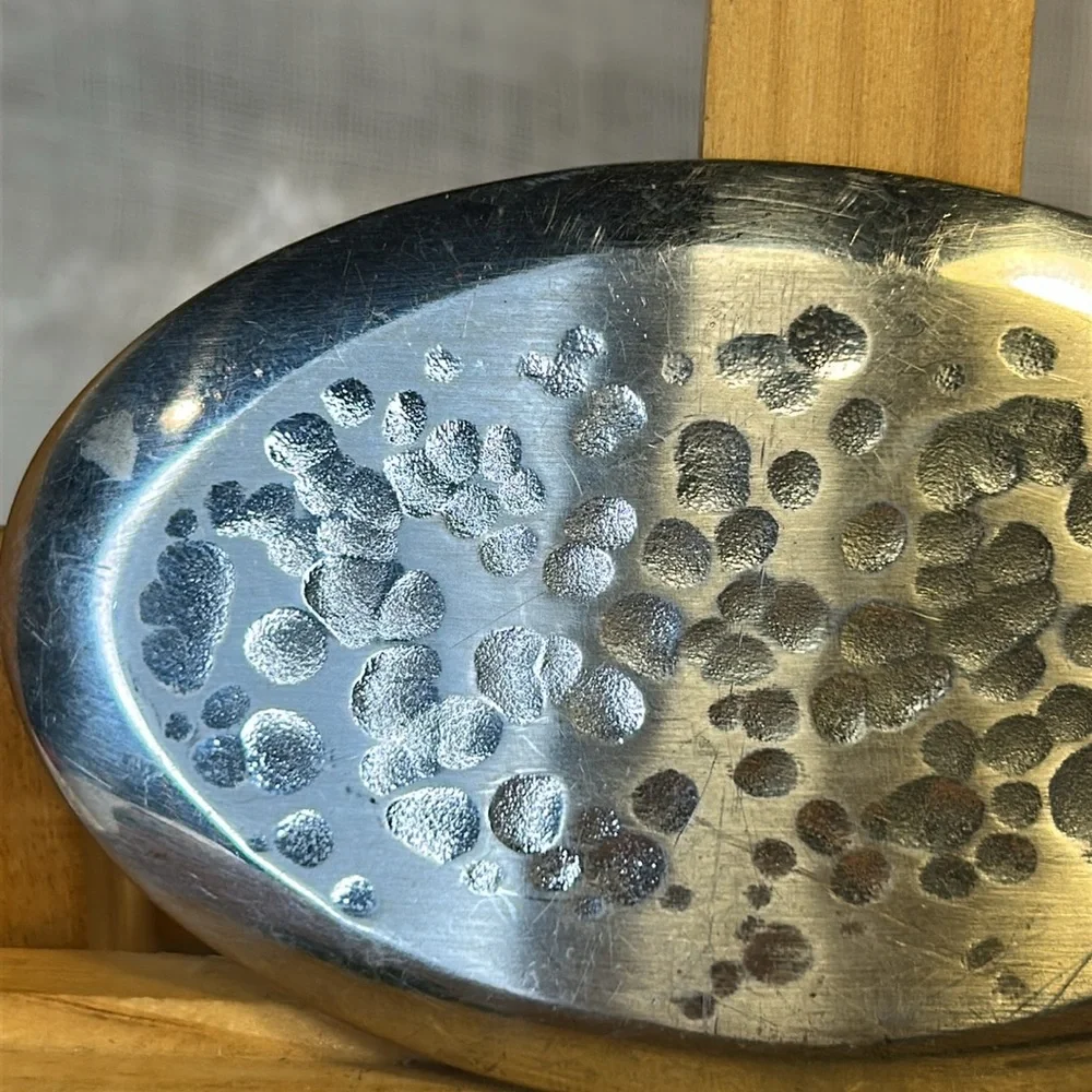 Abstract Silver colored handmade belt buckle made