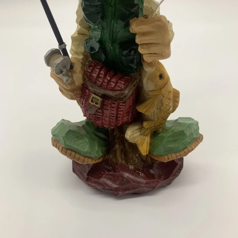 Vintage Bearded‎ Fisherman Grandpa Bobblehead with Fishing Pole