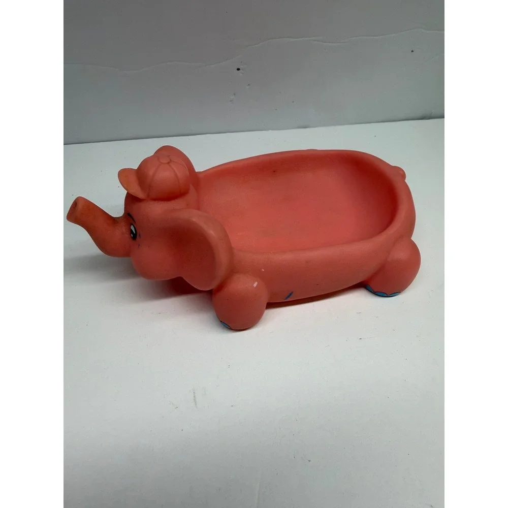 Vintage 1999 pHisoderm Kids Bar Pink Elephant Soap Dish Rubber Bath Toy Decor