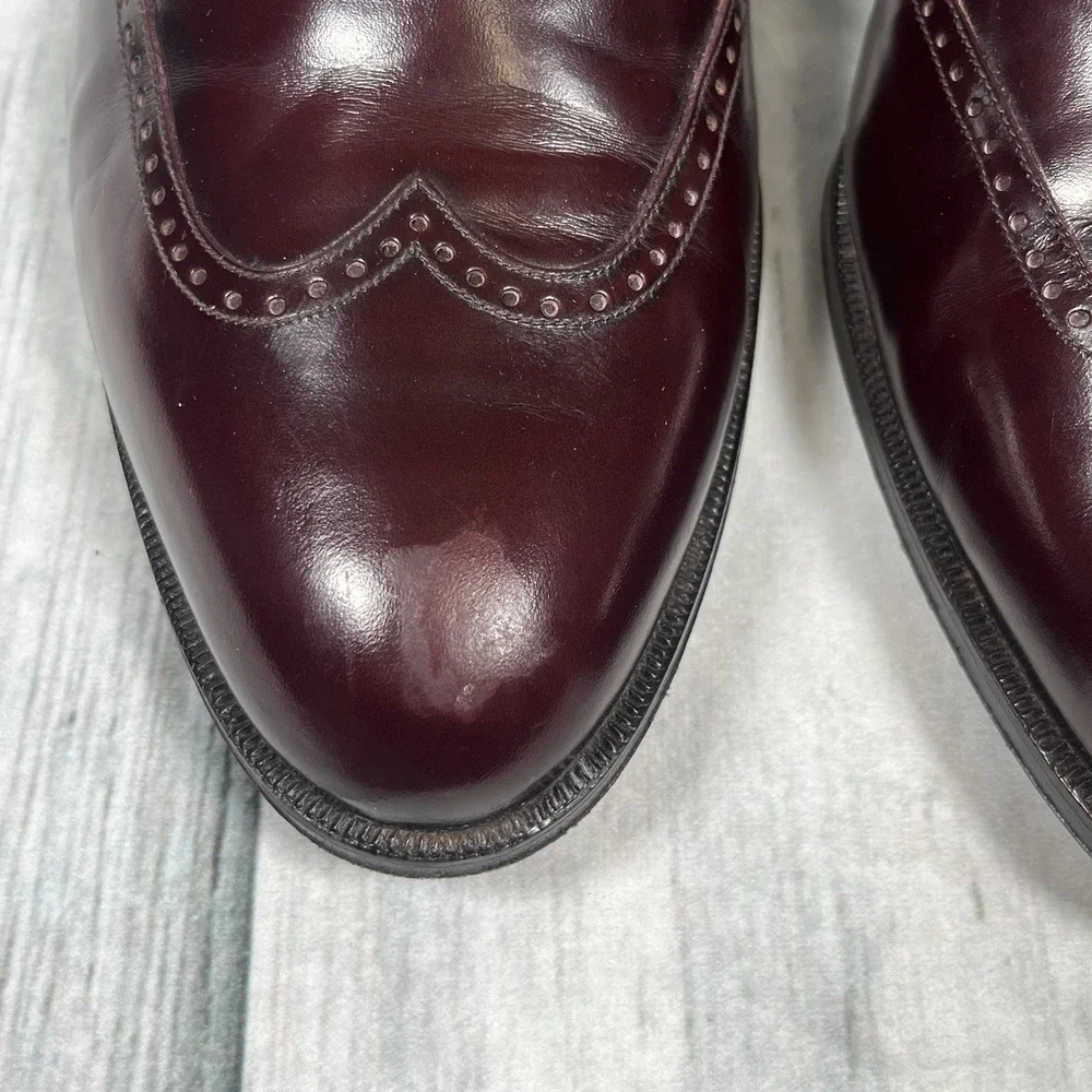 Bally Italy Marcel Leather Derby Lace Up Dress Oxford Burgundy Men Shoe US 11.5D