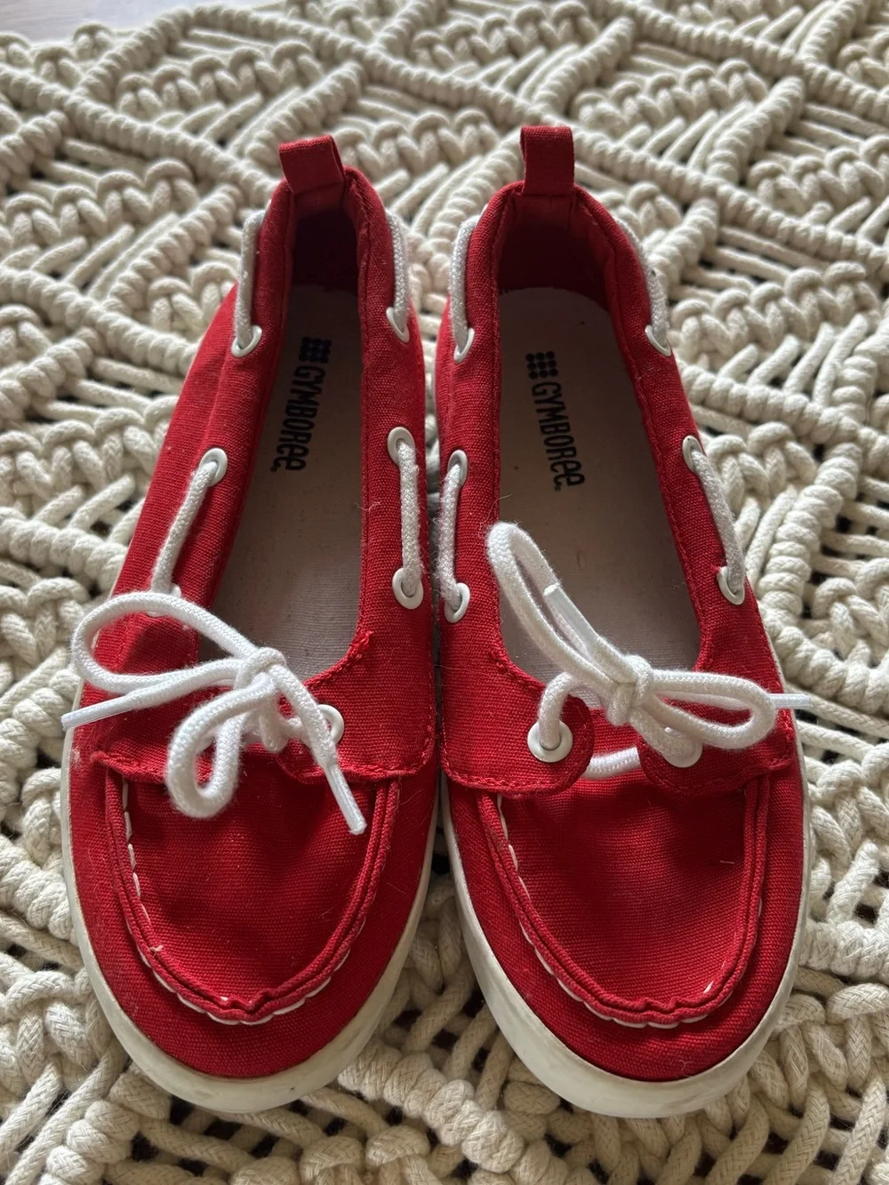 Gymboree Girls' Red Canvas Boat Shoes size 13