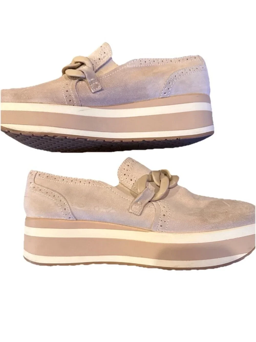 Dolce Vita Women's Beige Sand Dune Jehenee Platform Sneakers Size 11 Casual