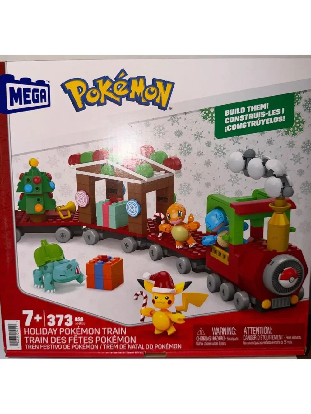 Pokemon MEGA Holiday Train Building Set Pikachu Charmander Bulbasaur Squirtle