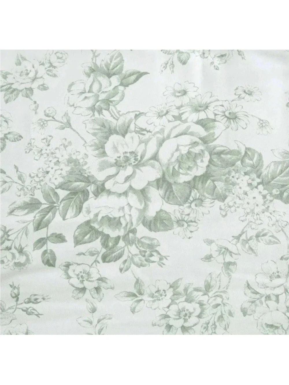 Laura Ashley Twin Green Floral Toile Reversible Comforter Set 5pc