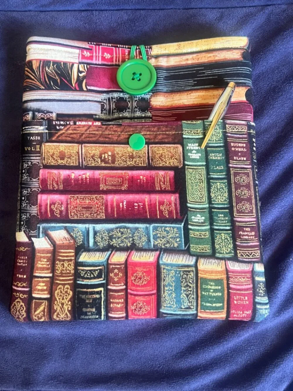 NWOT Kindle Oasis Sleeve, Front Snap Pocket: Handmade eReader Button Pouch
