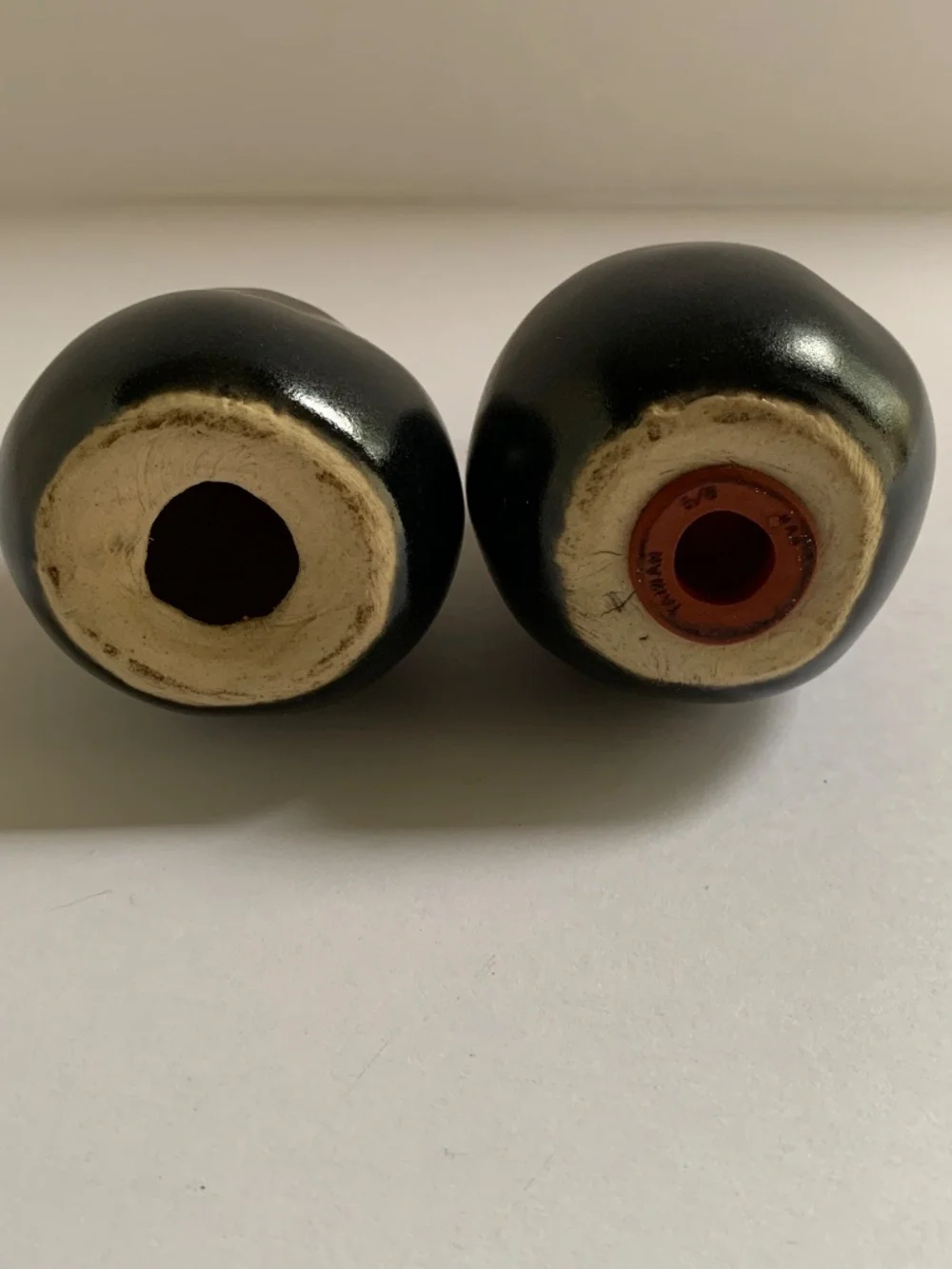 Patricia Garrett Studio Pottery Eggplant Salt & Pepper Shakers | Art Pottery | c