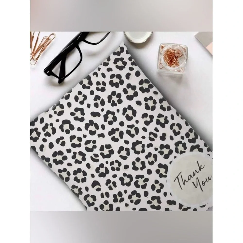 Set of 25 10x13 Leopard Print Thank You Polymailers