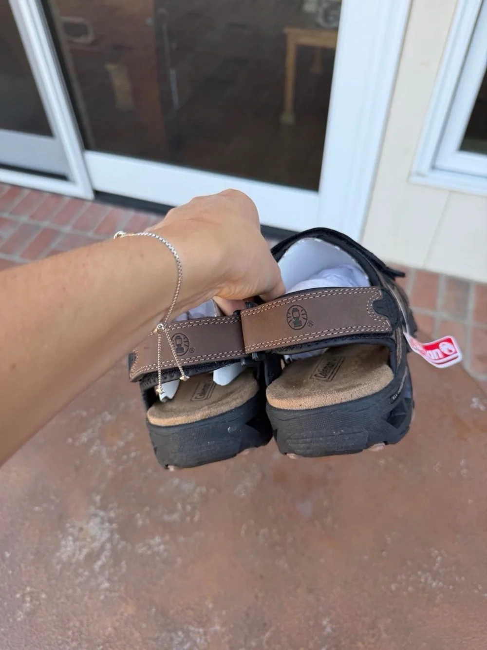 NEW men’s Coleman brown hiking outdoor walking sandals with adjustable straps