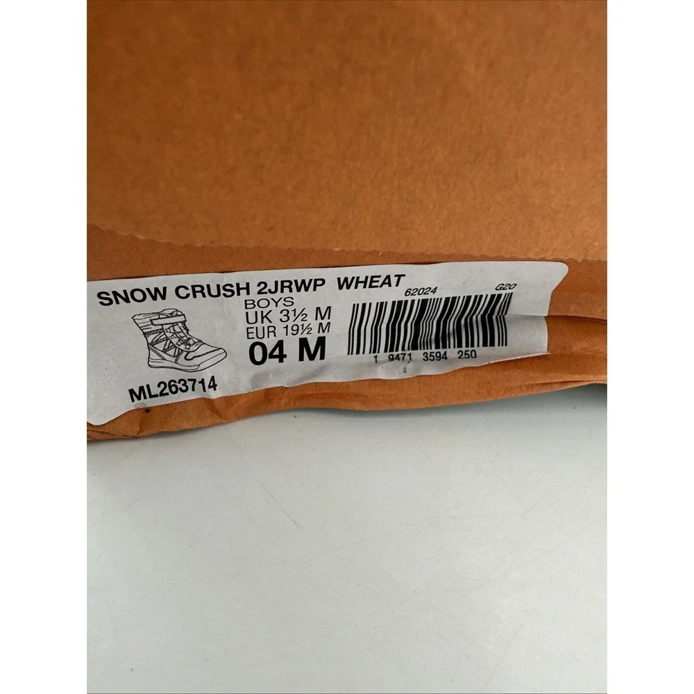 Merrell Snow Crush 2JRWP Wheat Waterproof boots (toddler 04) ML263714 New in Box