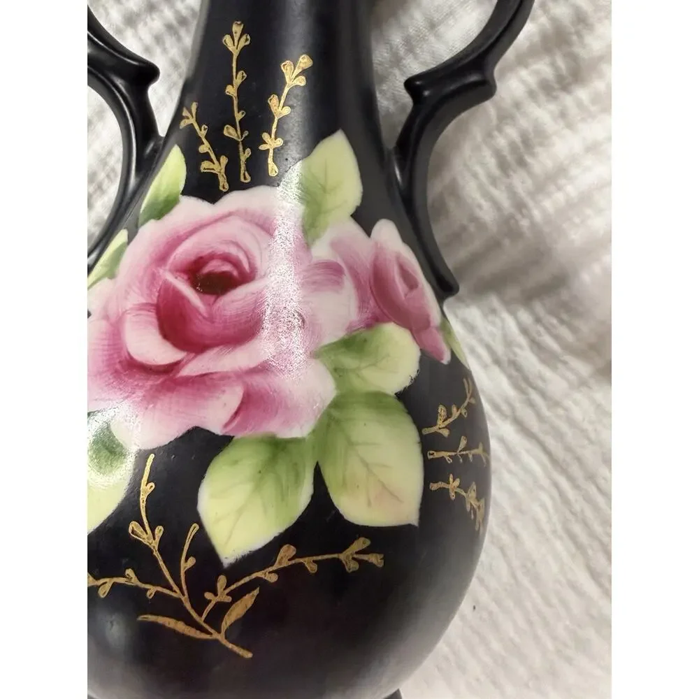 Vintage Hand Painted Pitcher Vase Original Arnart Creation Victorian Shabby Rose