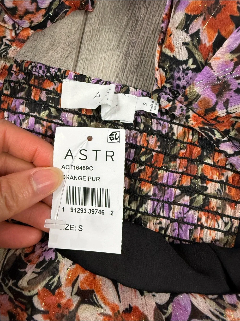 ASTR Black Floral Blouse‎