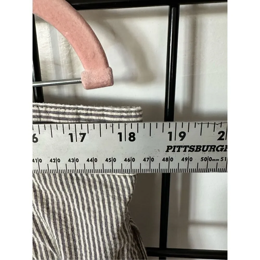 Banana Republic Dress Pants Mens 38 Long Grey Striped Pleated Cuffed Vintage Sus