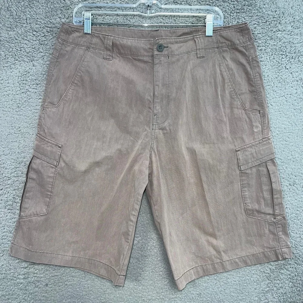 The North Face Cargo Shorts Men's Size 34 x 12 Brown Nylon Blend Utility Pockets