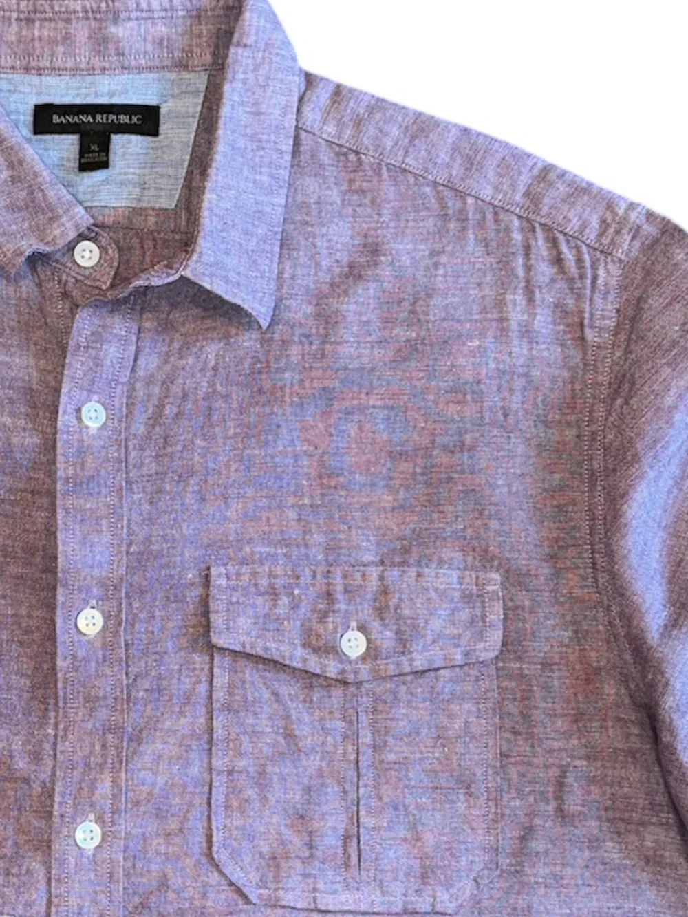 Banana Republic Men's Short-Sleeve‎ Button-Up Shirt - Dusty Rose