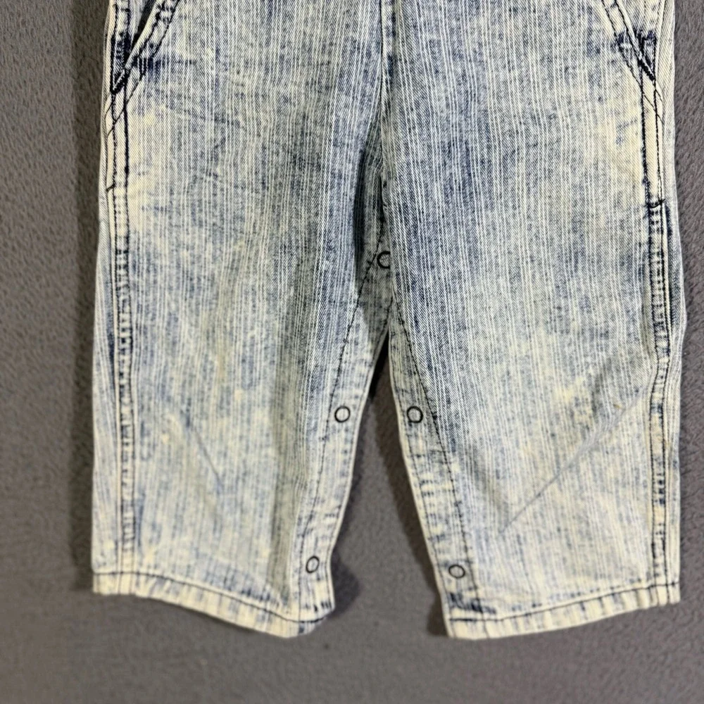 Vintage 80s Lee Bib Jeans Overalls Unisex Baby Toddler 18‎ Months Acid Wash