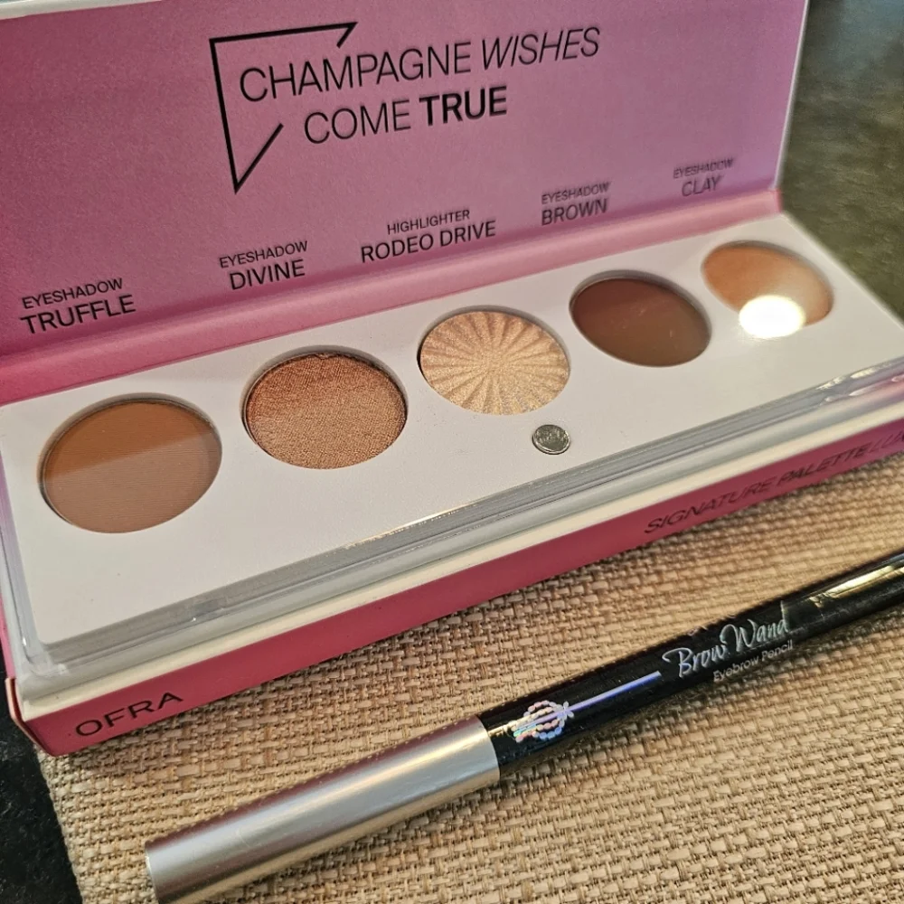 OFRA Signature Eyeshadow Palette Luxe and Skone Brow Wand In Creamy Chai