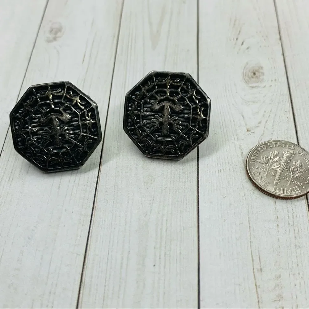 Gunmetal Octagon Cufflinks‎