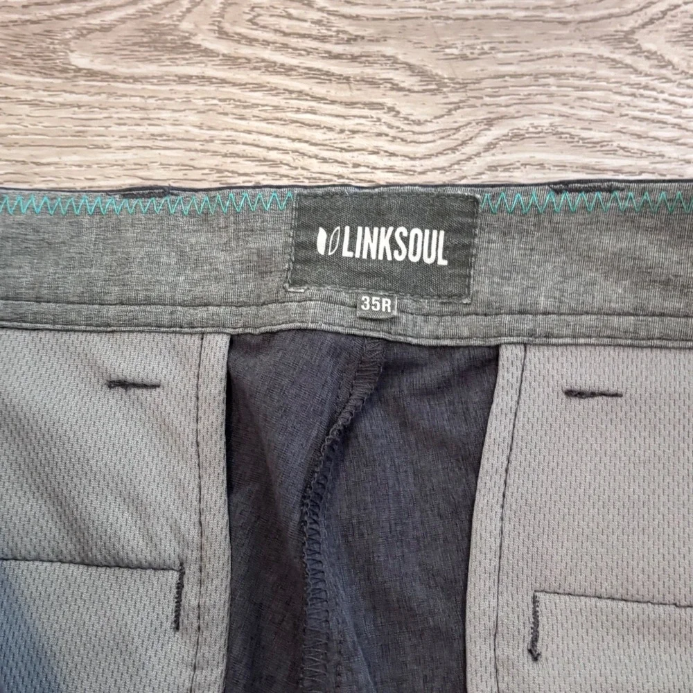 Linksoul Boardwalker Pants Mens‎ 35R Gray Stretch Golf Chino Preppy Athletic
