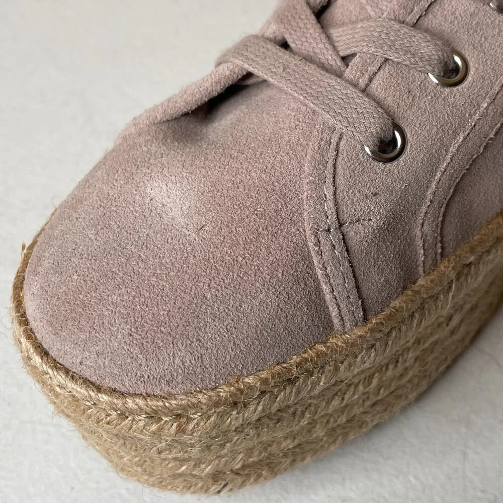 Steve Madden Hampton Tan Suede Platform Espadrille Sneakers Size 10