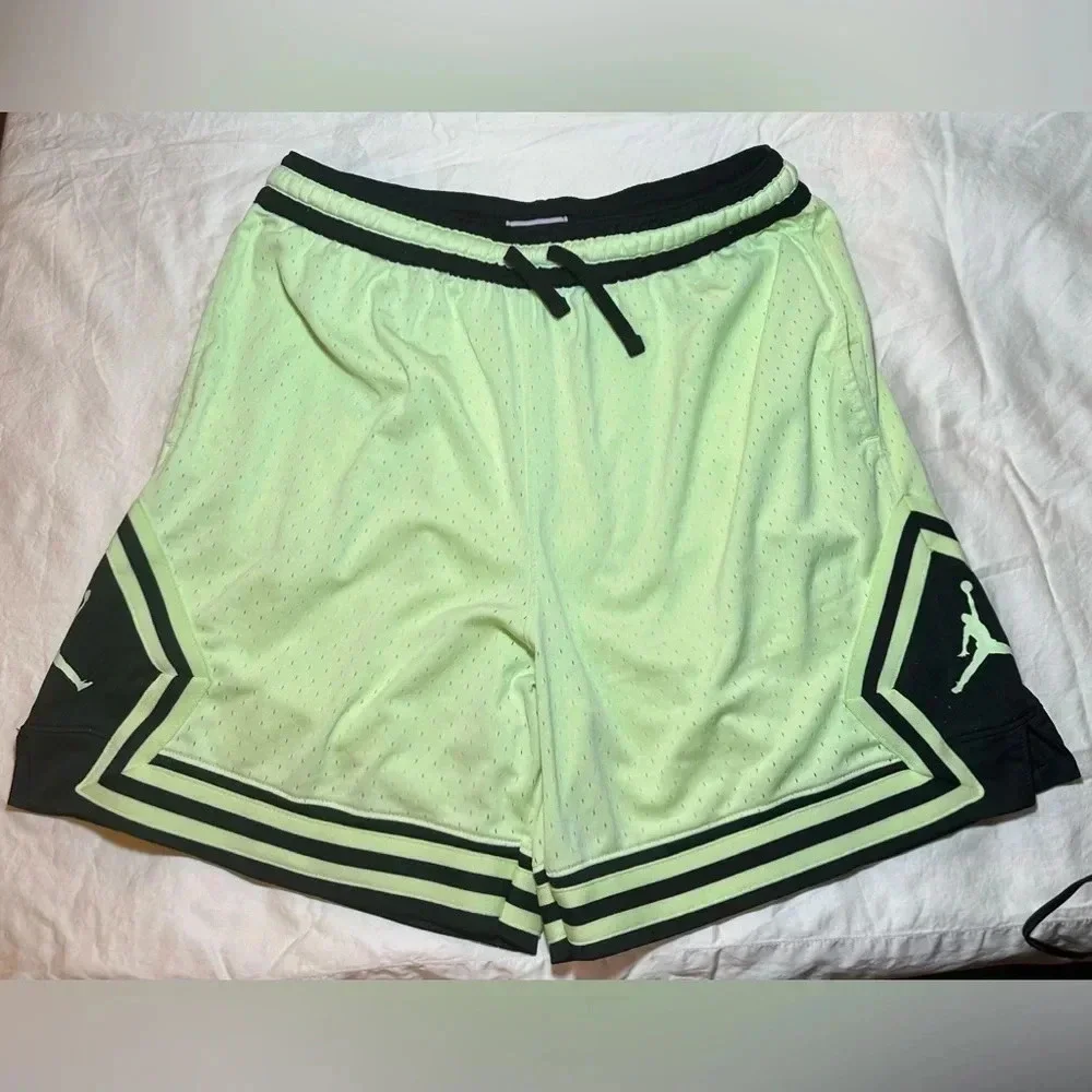 Air Jordan Jumpman Dri Fit Diamond Shorts XXL Lime Green Pockets Basketball NWOT