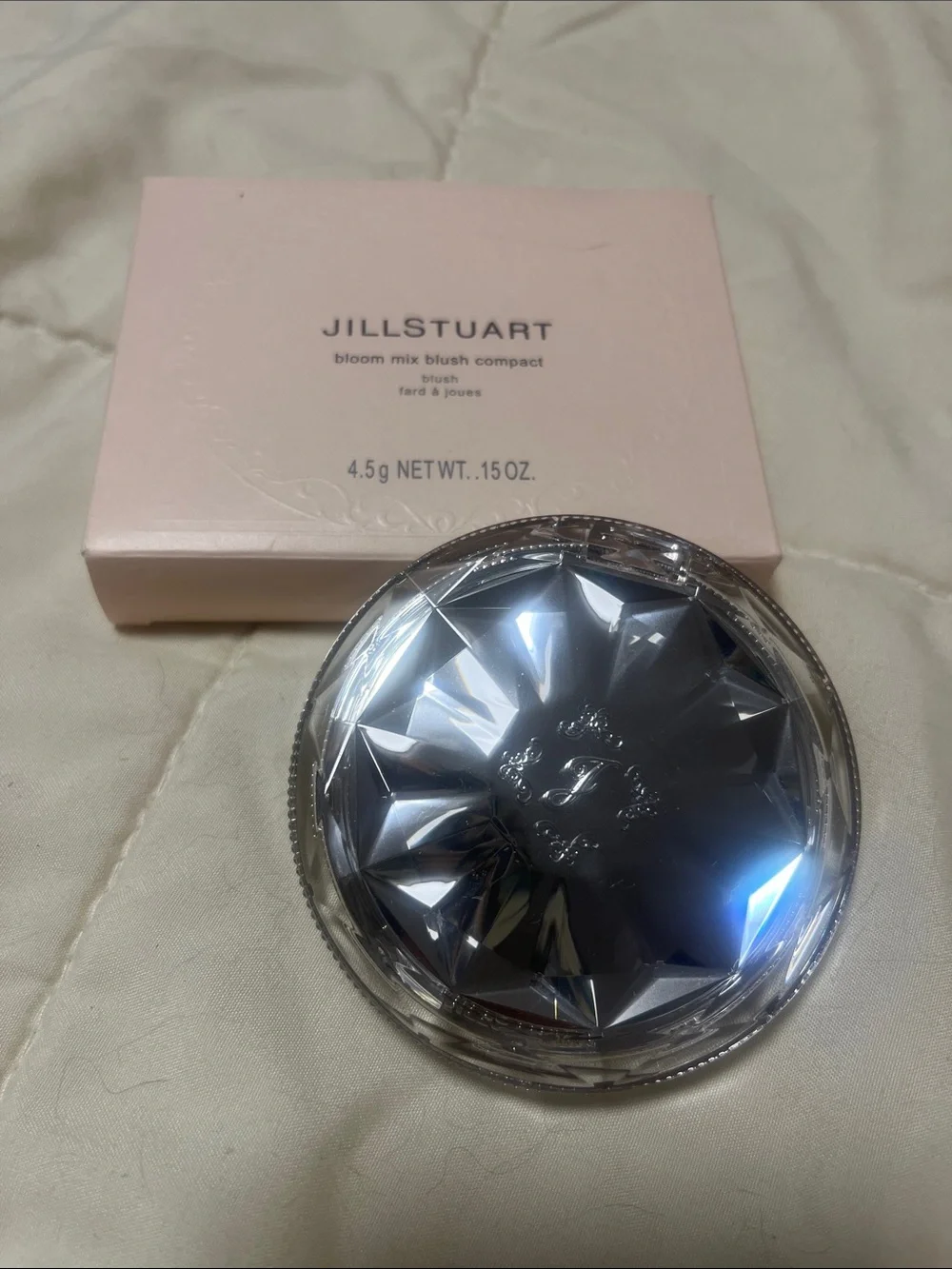 Jill Stuart Bloom Mix Blush Compact - Soft Pink Packaging with Silver Lid