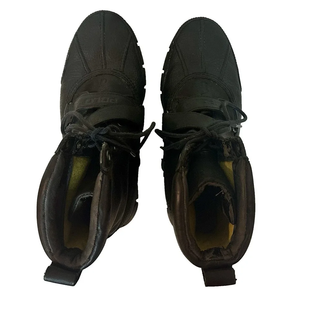 Vintage Polo Ralph Lauren Mens Drax Leather Black Boots Ankle Size 10D
