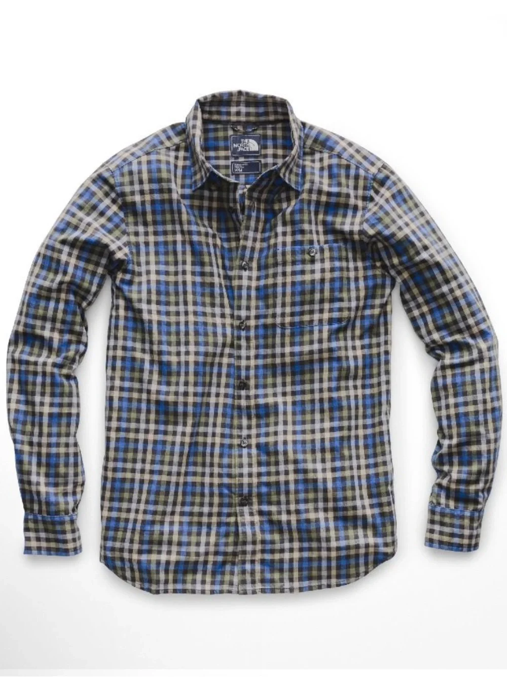 The North Face Men's Hayden Pass 2.0 Plaid Button-Down Shirt - Blue & Gray Large