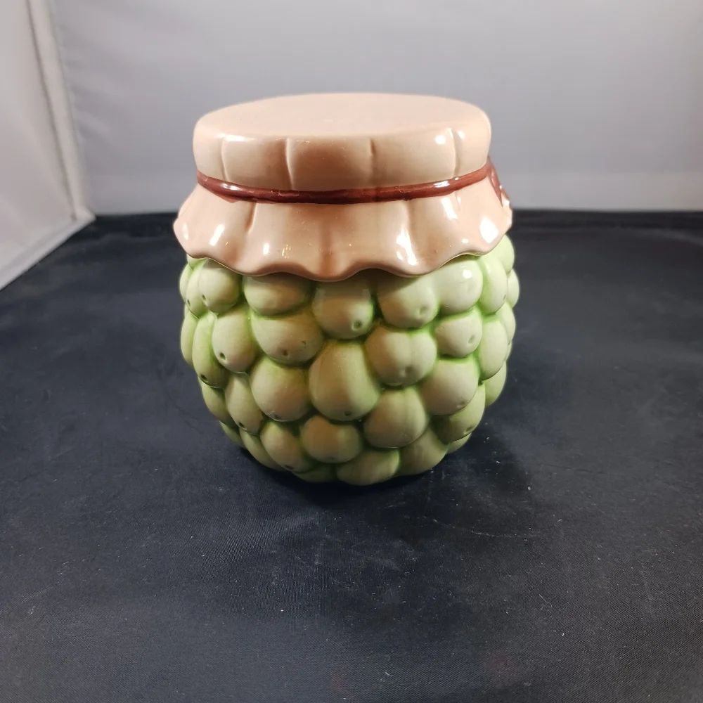 Vintage Green Grapes Lidden Honey/Sugar/Jam Small Jar