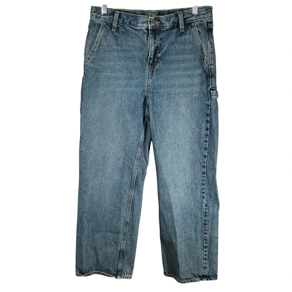 Old‎ Navy Kids Baggy Carpenter Jeans Blue Denim Adjustable Waist Size 18