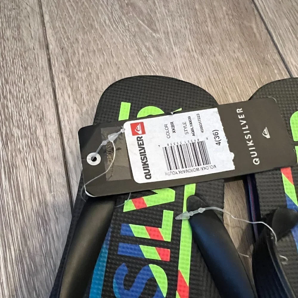 Quiksilver Flip-flops AQBL100039 Black Size 4 (36) Brand New