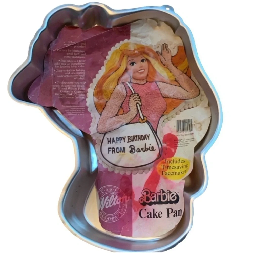 Vintage Barbie metal cake pan by Wilton 1986 Made in Korea