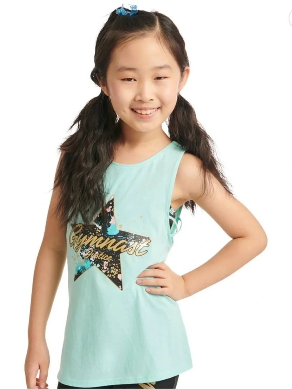 Justice Girls' Fashion Tank with Built-in Sports Bra - Size M(10)