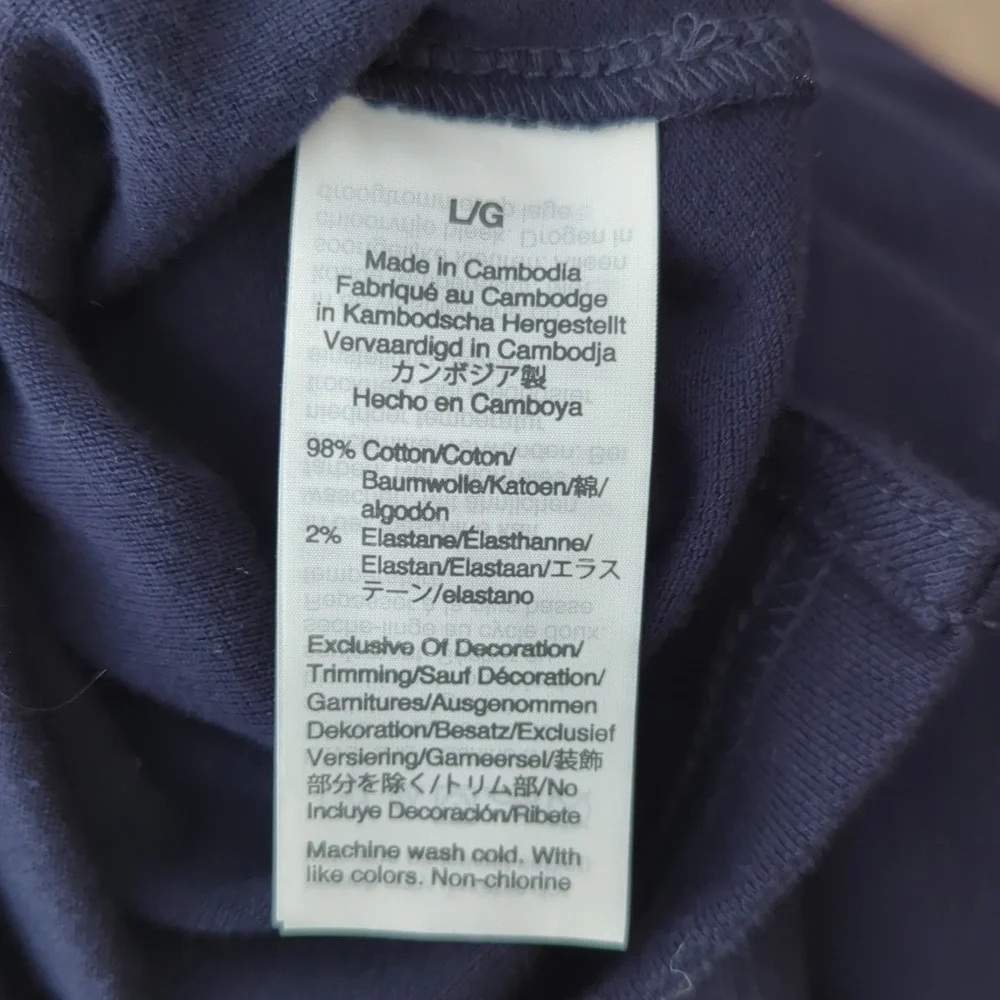 J Crew Stretch Pique Double Ribbed Navy Polo
