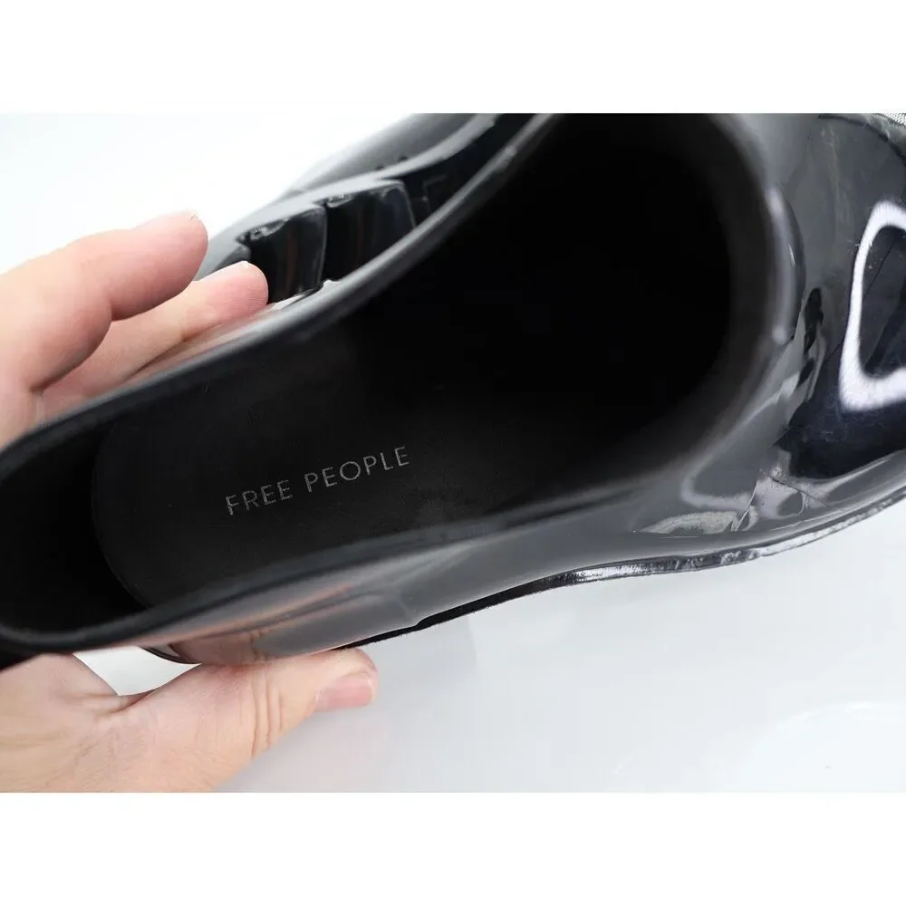 Free People High Street Water Resistant Rain Boot Black Size 37 6 Rubber Slip On