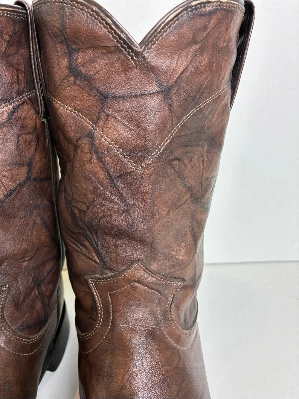 Justin Boots Classic Roper Jackson 3162 Dark Brown Mens Size 8.5 D Western Rodeo