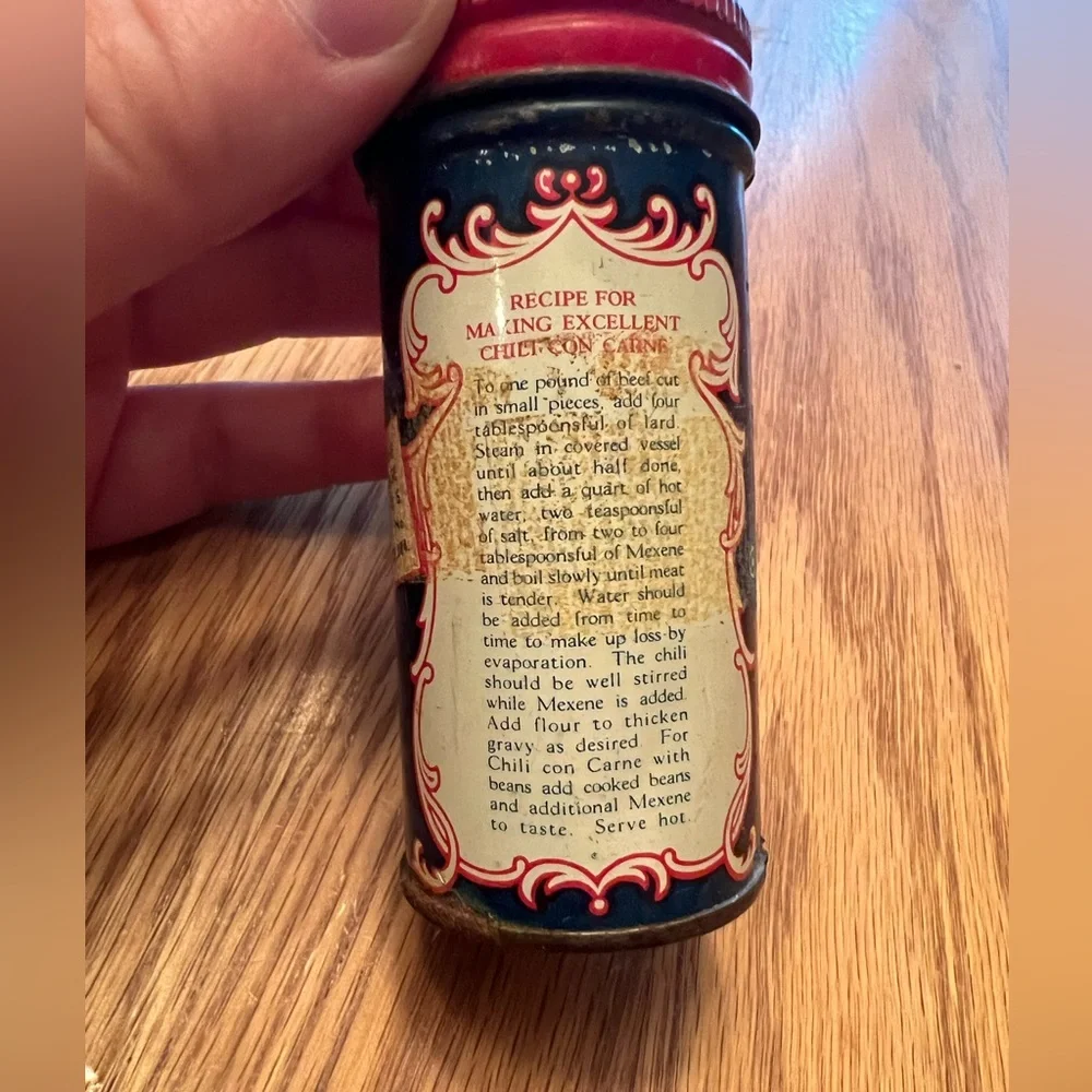 Vintage 1950s Mexene Chili Powder Container