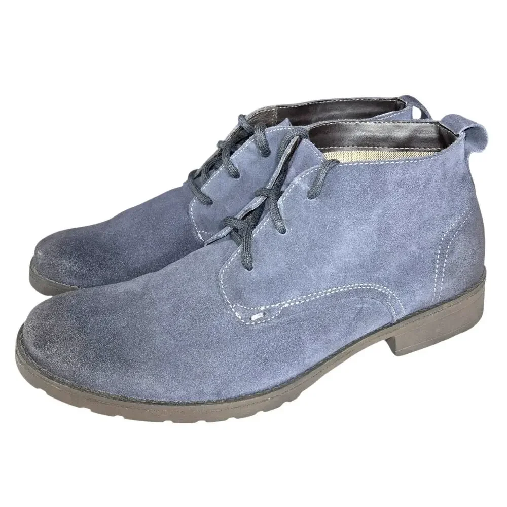Democrata Garage 'Stroke' Men's Navy Blue Suede Leather Chukka Boots 10