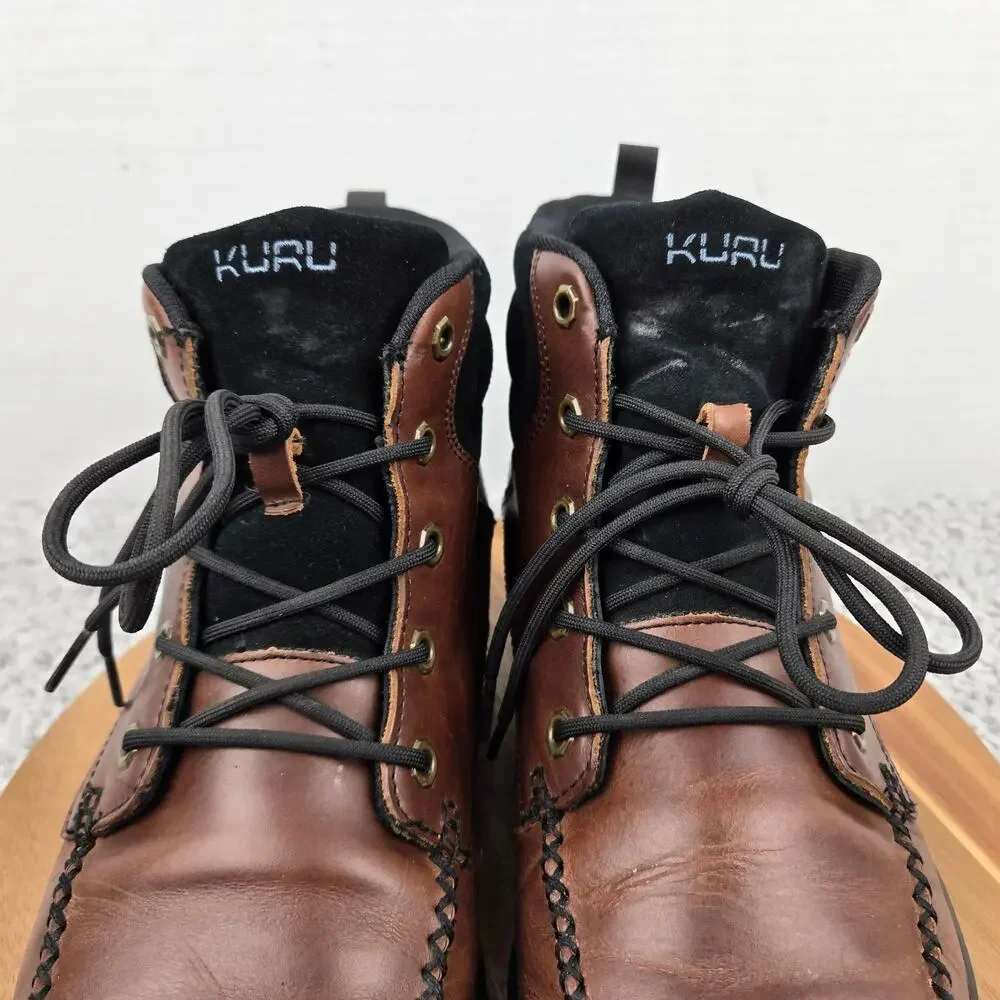Kuru Men 12.5 Quest Brown Leather Gorpcore Daily Comfort Ankle Trail Hiking Boot