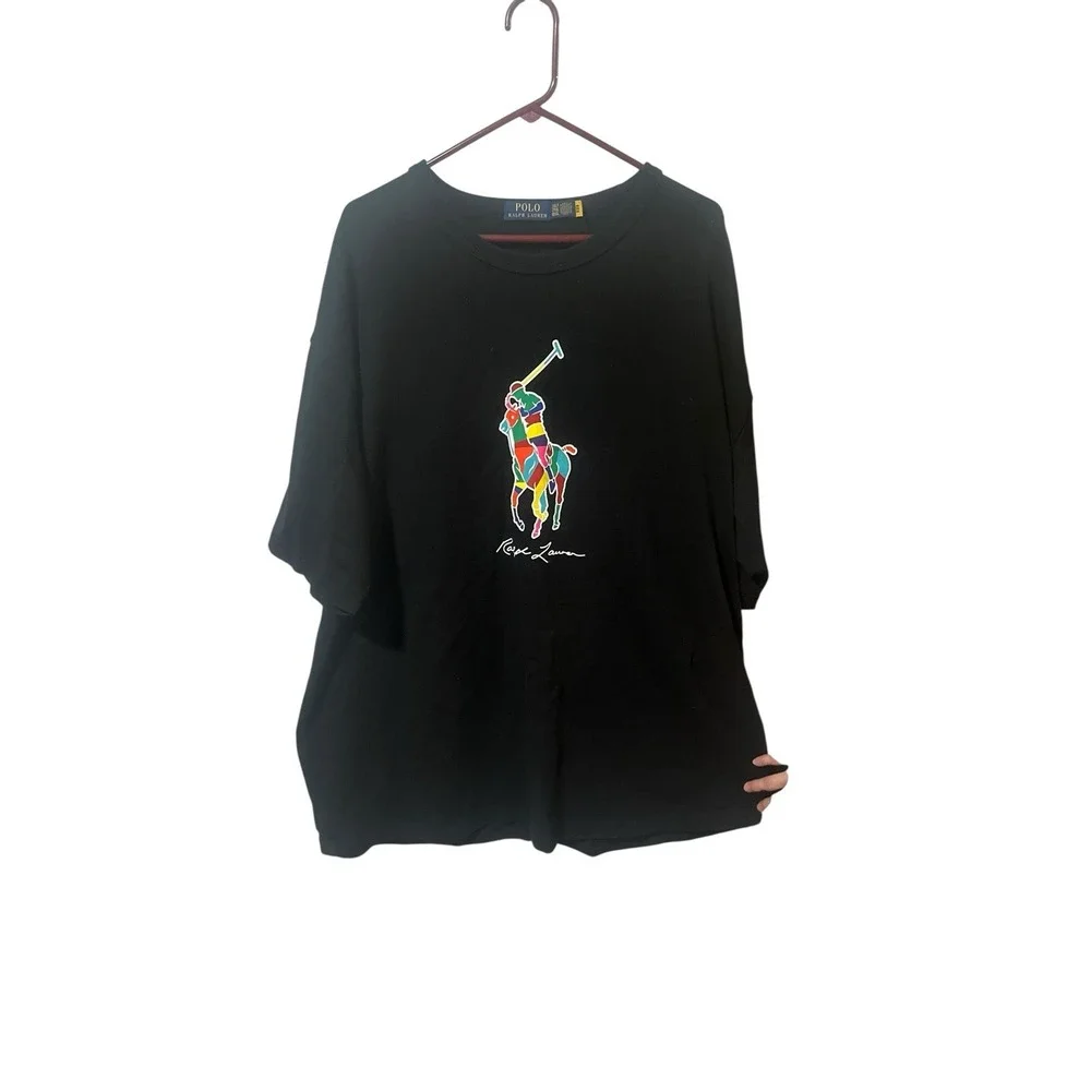 Polo Ralph Lauren Size 2X Big‎ Pony Sweater Jersey Shirt Black