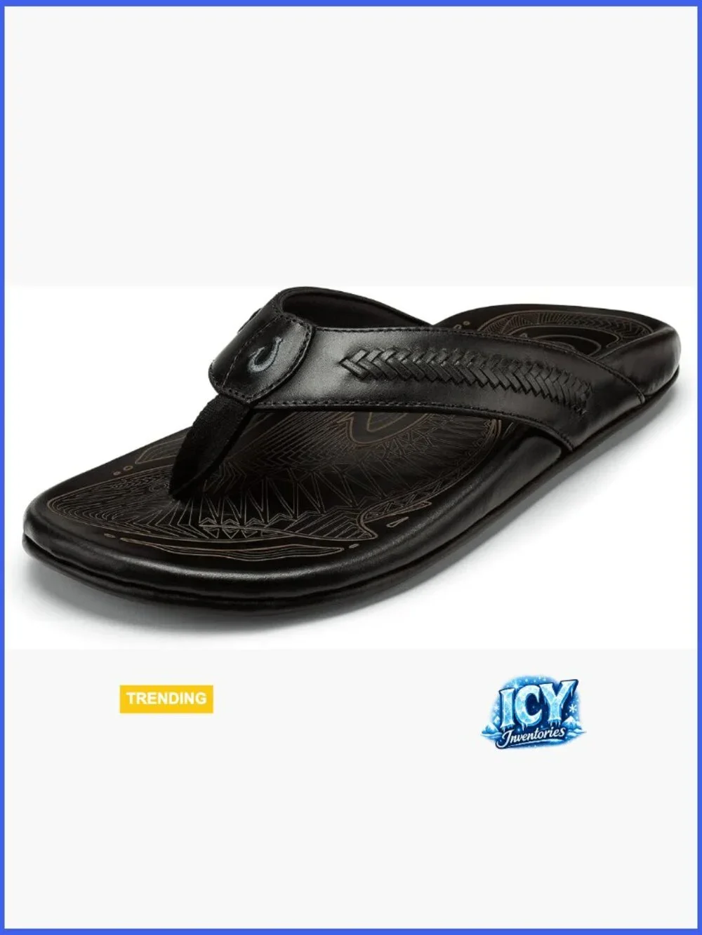 Men's Leather Sandals Flip Flops Arch Support Comfort Fit Premium Materials